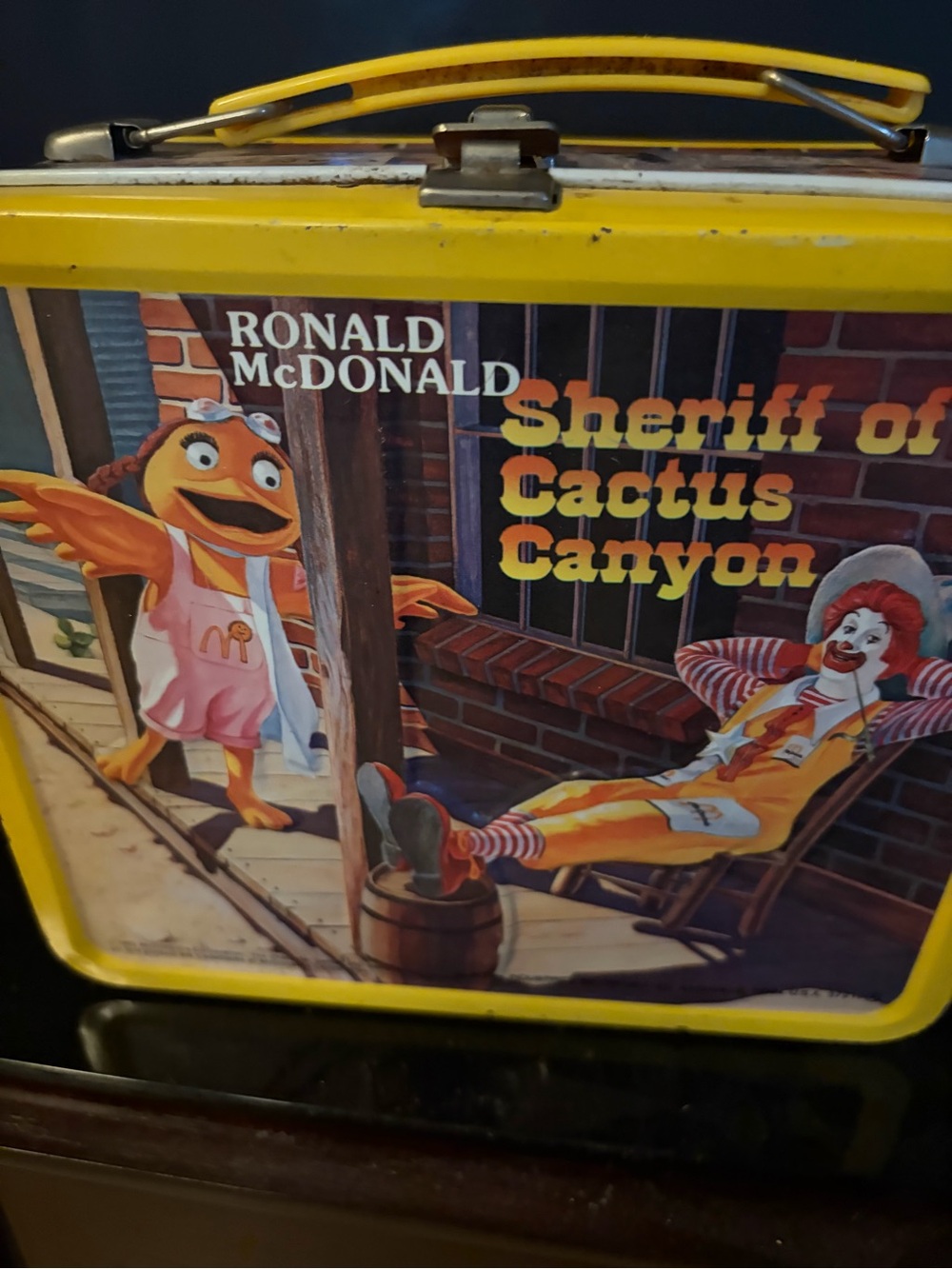 McDonald Sheriff of Cactus Canyon Yellow Metal Lunchbox